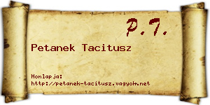 Petanek Tacitusz névjegykártya
