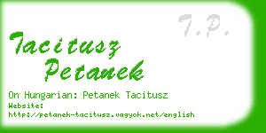 tacitusz petanek business card